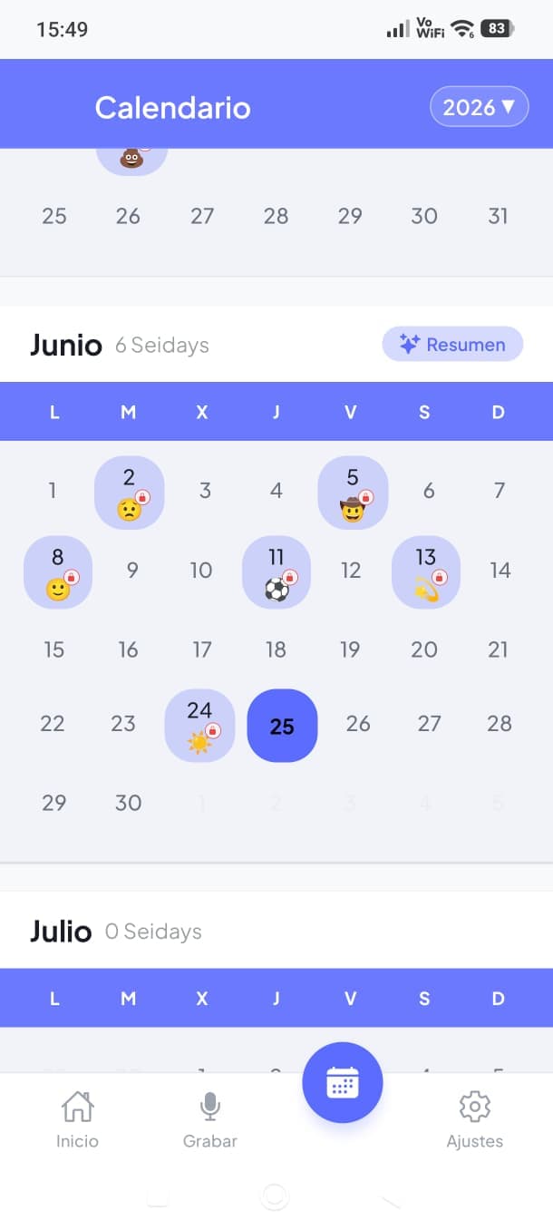 Seiday — Calendario